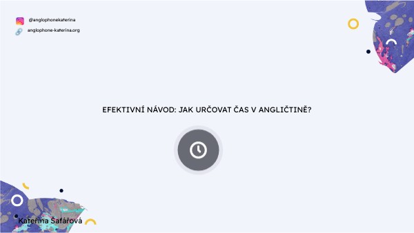 Úvodní strana návodu English Clock od Bc. Kateřiny Šafářové